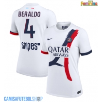 Camisa de time de futebol Paris Saint-Germain Lucas Beraldo #4 Replicas 2º Equipamento Feminina 2025-26 Manga Curta